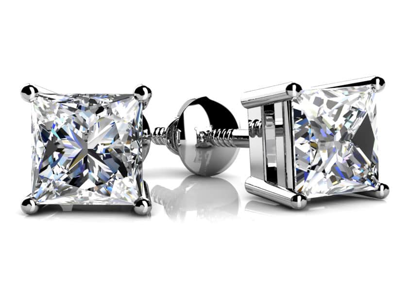  Diamond Stud Earrings: Princess Cut Diamond Stud Earrings